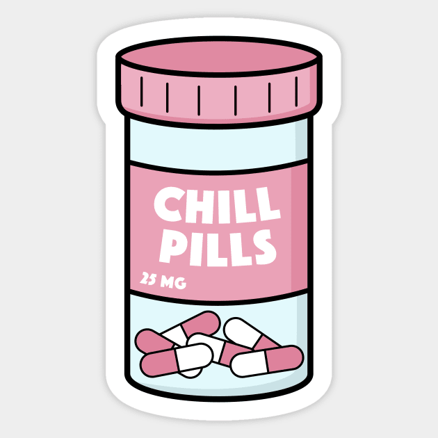 Funny Chill Pills Illustration Sticker by happinessinatee